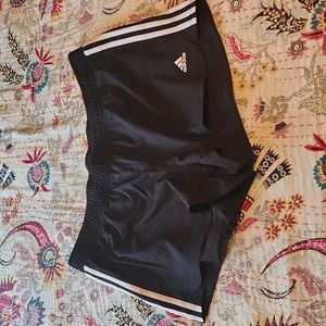 Adidas aeroready black white stripe running shorts XL new